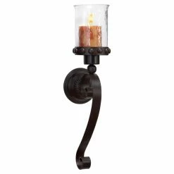 Buy 😍 DecMode 20 In. Metal Candle Wall Sconce - Black 🛒