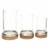 Promo 👍 DecMode Hurricane Glass Candle Holder - Set Of 3 ❤️