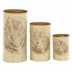 Best deal 🔥 DecMode Leaf Hurricane Candle Holder - Set Of 3 🔥