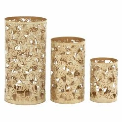 Best Pirce ๐ Hurricane DecMode Ginkgo Leaf Candle Holder - Set Of 3 โค๏ธ