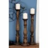 Buy 🎁 Pillar DecMode 24-in. Wood Candle Holder - Set Of 3 👏