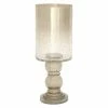 Promo 🎁 DecMode Glass Hurricane Candle Holder With Round Base 🔔