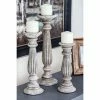 Brand new 😀 Pillar DecMode 12-in. Wood Candle Holder - Set Of 3 🥰