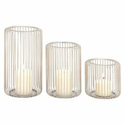 Cheap ๐ Hurricane DecMode Industrial Arts Metal Candle Holder - Set Of 3 ๐ฅฐ