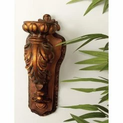 Flash Sale 👍 Sconce DecMode Polystone Carved Candle Bracket ⭐