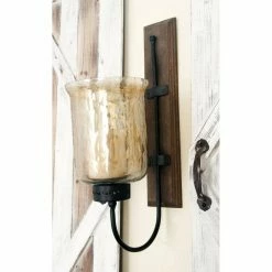Buy 🎁 DecMode Square Bracket Metal And Mercury Glass Wall Sconce 🔥