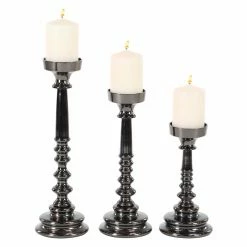 Best Pirce ๐ Pillar DecMode Traditional Aluminum Segmented Candle Holders - Set Of 3 ๐งจ