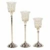 Flash Sale 🔥 Candlesticks DecMode Aluminum Beaded Cup Candle Holders - Set Of 3 💯