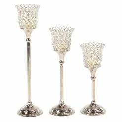 Flash Sale ๐ฅ Candlesticks DecMode Aluminum Beaded Cup Candle Holders - Set Of 3 ๐ฏ
