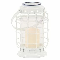 Brand new 💯 DecMode White Iron Square Weave Candle Lantern 👏