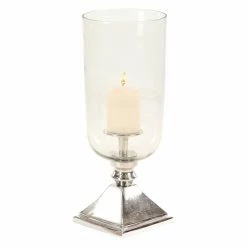 Best Pirce ๐ DecMode Aluminum And Glass Votive Hurricane Candle Holder ๐