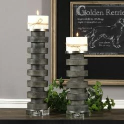 Deals 🛒 Pillar Uttermost Karun Concrete Candleholders - Set Of 2 ❤️