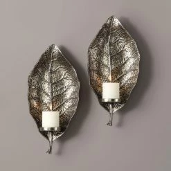 Deals 😀 Uttermost Zelkova Leaf Wall Sconces - Set Of 2 🛒