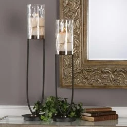Cheapest 👏 Pillar Uttermost Durga Iron Work Candleholders - Set Of 2 😀
