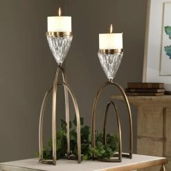 Best reviews of ๐ Centerpieces Uttermost Carma Bronze And Crystal Candleholders - Set Of 2 ๐