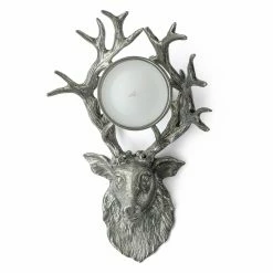 Promo 🛒 All Other Brands Centerpieces Alberg Stag Head Pewter Tealight Holder 👏