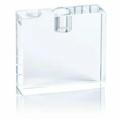 Buy โค๏ธ All Other Brands Centerpieces Romy Rectangular Crystal Glass Taper Candle Holder ๐