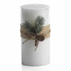 Outlet ⌛ Zodax Siberian Fir Rustic 4 In. Diameter Pillar Candle - Set Of 2 💯