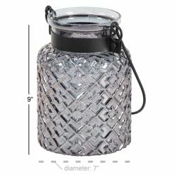 Wholesale โจ DecMode Modern Textured Glass Lantern Candle Holder ๐ 10 Wholesale โจ DecMode Modern Textured Glass Lantern Candle Holder ๐ -Candle Holders Sales scaleUMA11034