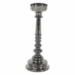 Best Pirce 👏 Pillar DecMode Traditional Aluminum Segmented Candle Holders - Set Of 3 🧨 -Candle Holders Sales scaleUMA9695