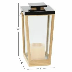 Cheapest 🔥 DecMode Contemporary Bamboo And Stainless Steel Tapered Lantern 💯 9 Cheapest 🔥 DecMode Contemporary Bamboo And Stainless Steel Tapered Lantern 💯 -Candle Holders Sales scaleUMA9710