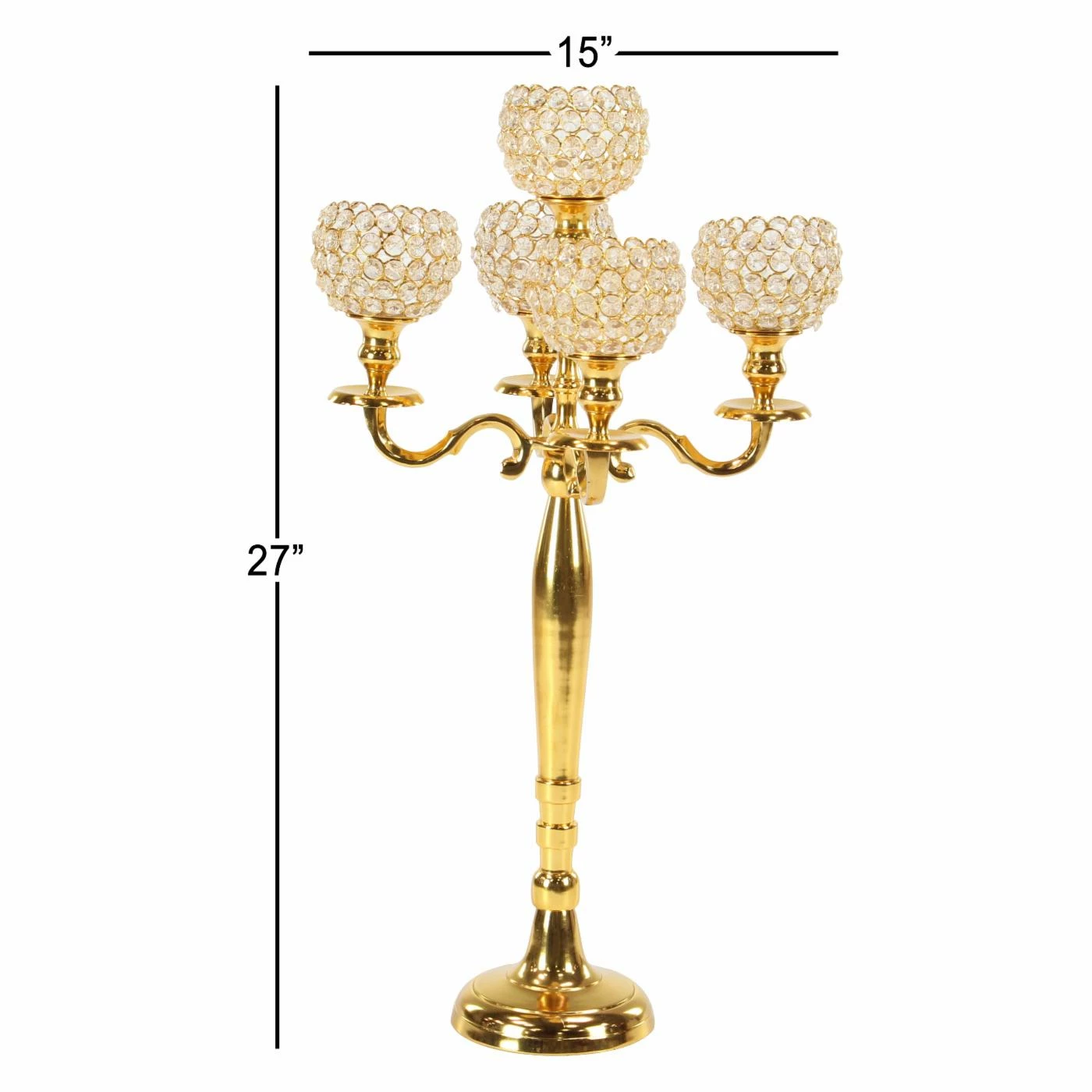 Deals 😍 Candelabras DecMode Aluminum Gold 5 Light Beaded Candelabra 🌟 5 Deals 😍 Candelabras DecMode Aluminum Gold 5 Light Beaded Candelabra 🌟 - Image 5